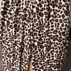 torrid Leopard Print Satin Pants in Beige, Brown & Black